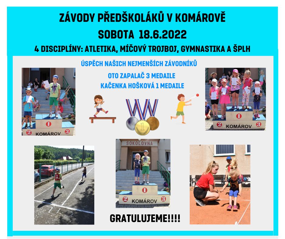 Závody předškoláků v komárově 18.6.2022