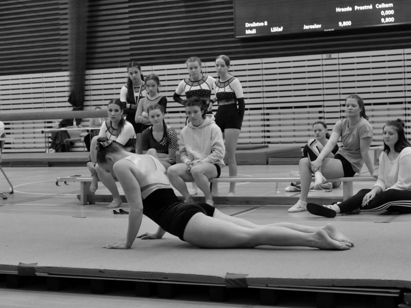 Závody v gymnastice v hale Věry Čáslavské