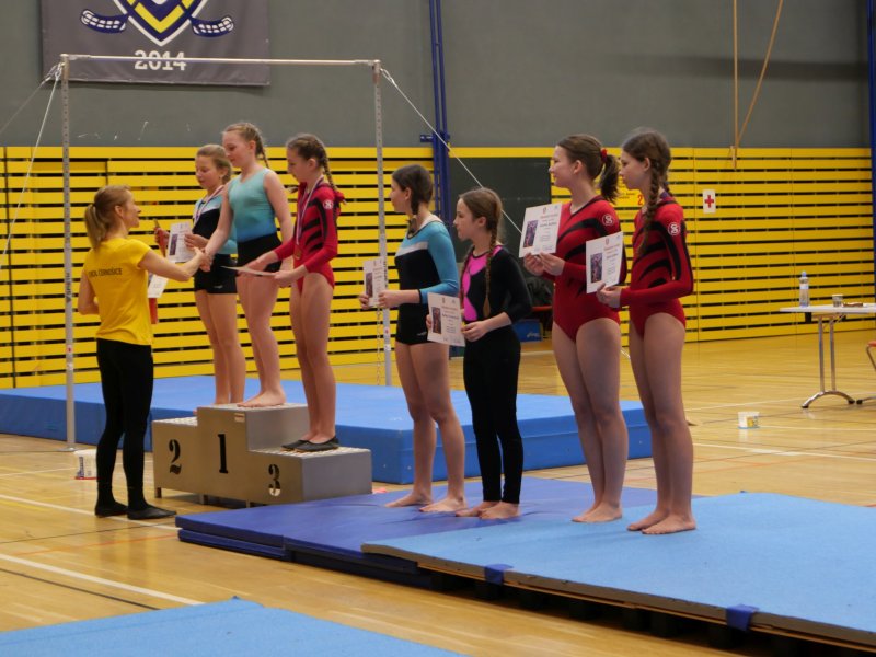 Závody v gymnastice v hale Věry Čáslavské