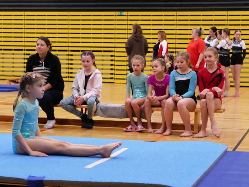 Závody v gymnastice v hale Věry Čáslavské