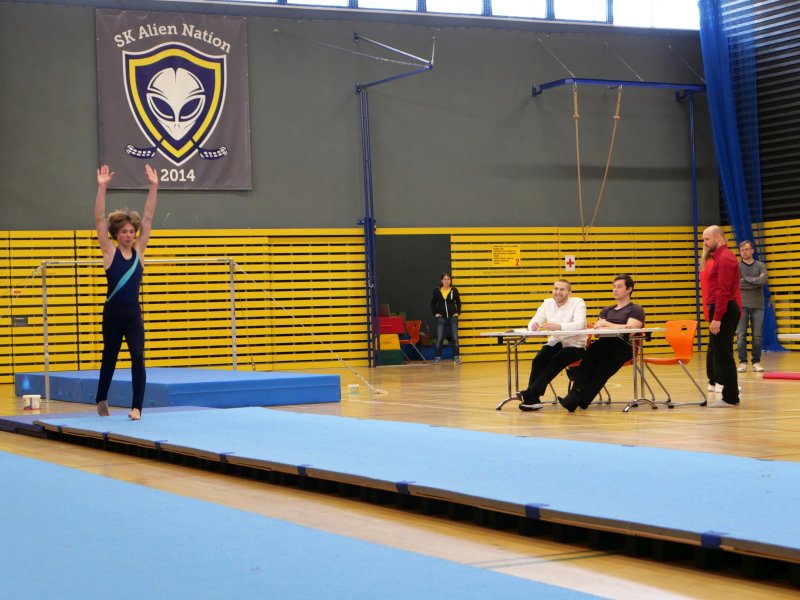 Závody v gymnastice v hale Věry Čáslavské