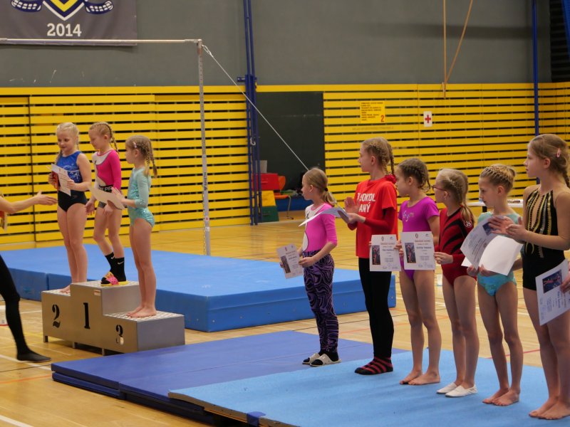 Závody v gymnastice v hale Věry Čáslavské