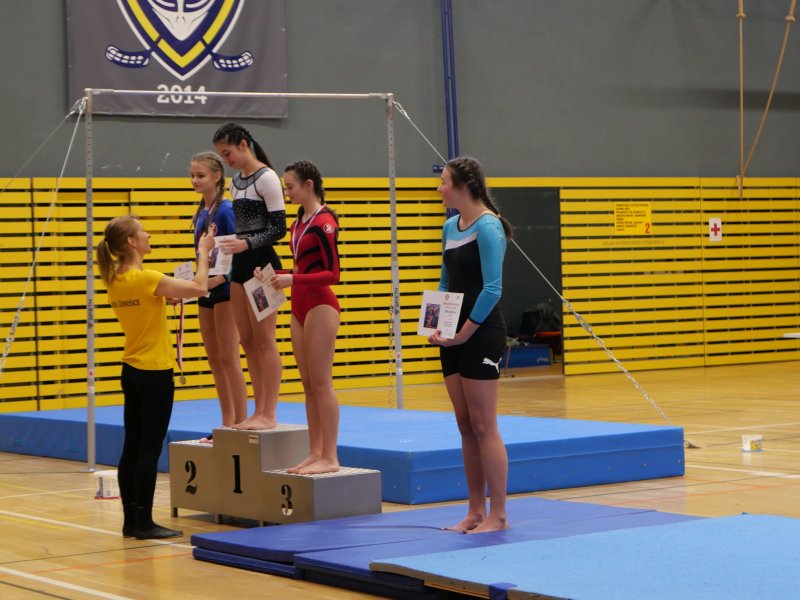 Závody v gymnastice v hale Věry Čáslavské