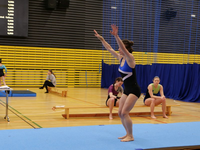 Závody v gymnastice v hale Věry Čáslavské