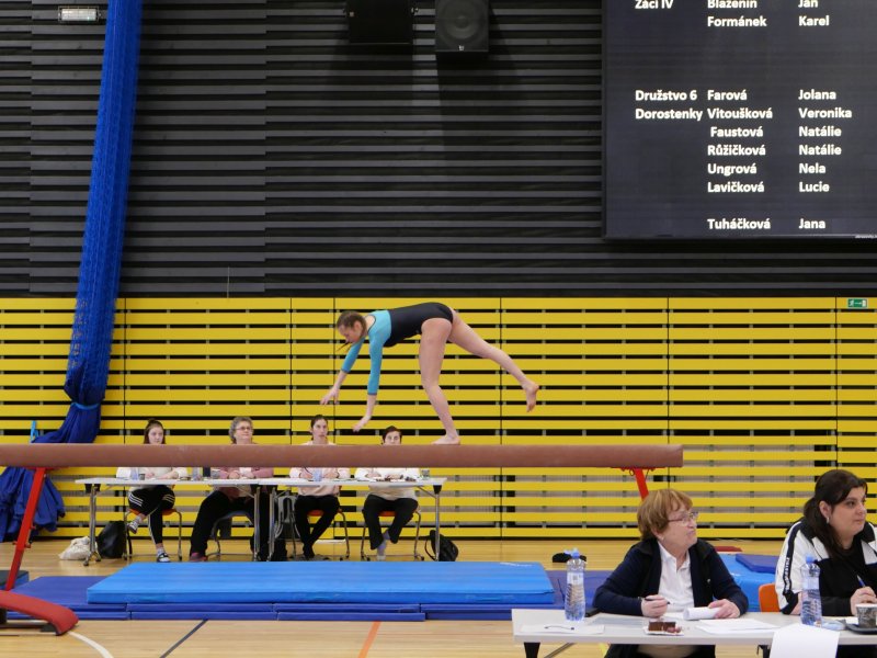 Závody v gymnastice v hale Věry Čáslavské